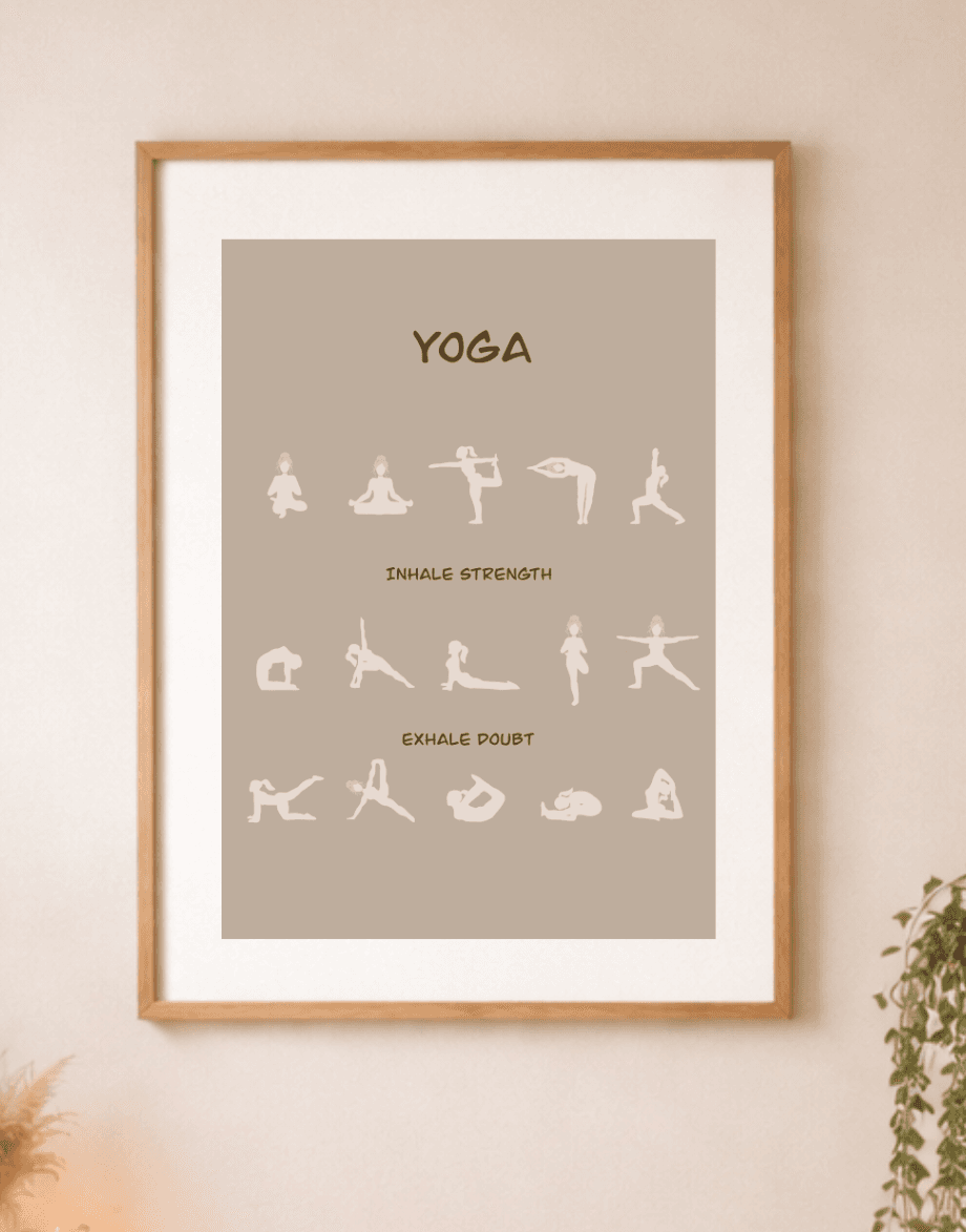 Plakat „YOGA – Inhale Strength, Exhale Doubt”